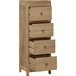 vidaXL Ladekast 30x30x90 cm massief teakhout
