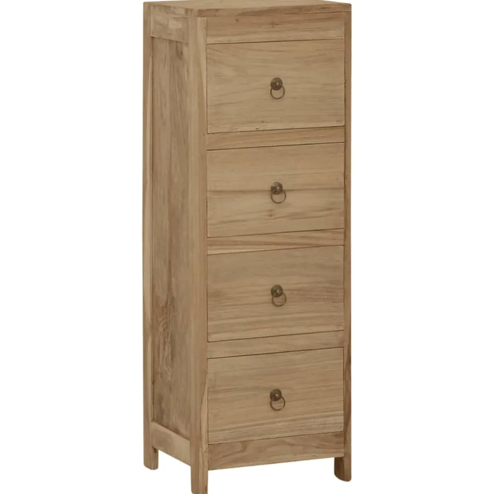 vidaXL Ladekast 30x30x90 cm massief teakhout