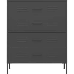 vidaXL Ladekast 80x35x101,5 cm staal antracietkleurig