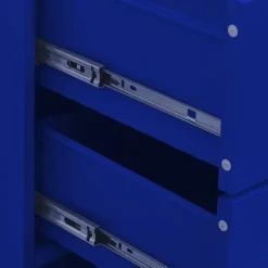 vidaXL Ladekast 80x35x101,5 cm staal marineblauw