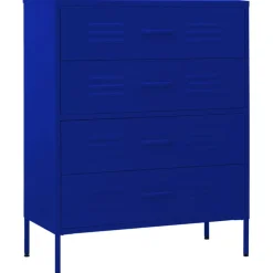 vidaXL Ladekast 80x35x101,5 cm staal marineblauw
