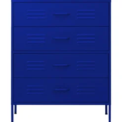 vidaXL Ladekast 80x35x101,5 cm staal marineblauw