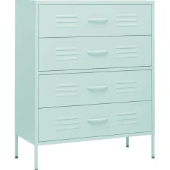 vidaXL Ladekast 80x35x101,5 cm staal mintkleurig