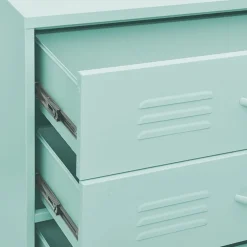 vidaXL Ladekast 80x35x101,5 cm staal mintkleurig