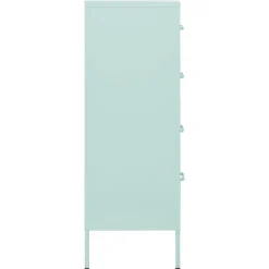 vidaXL Ladekast 80x35x101,5 cm staal mintkleurig