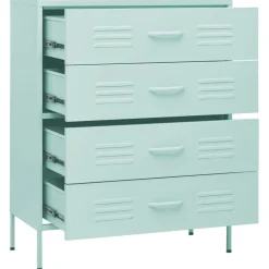 vidaXL Ladekast 80x35x101,5 cm staal mintkleurig