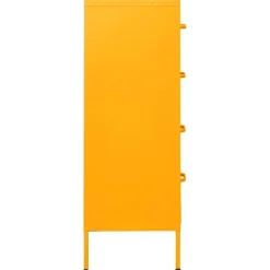 vidaXL Ladekast 80x35x101,5 cm staal mosterdgeel