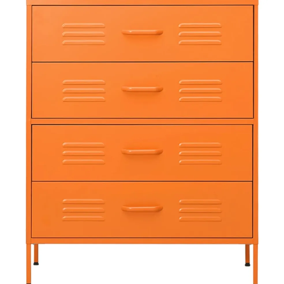 vidaXL Ladekast 80x35x101,5 cm staal oranje