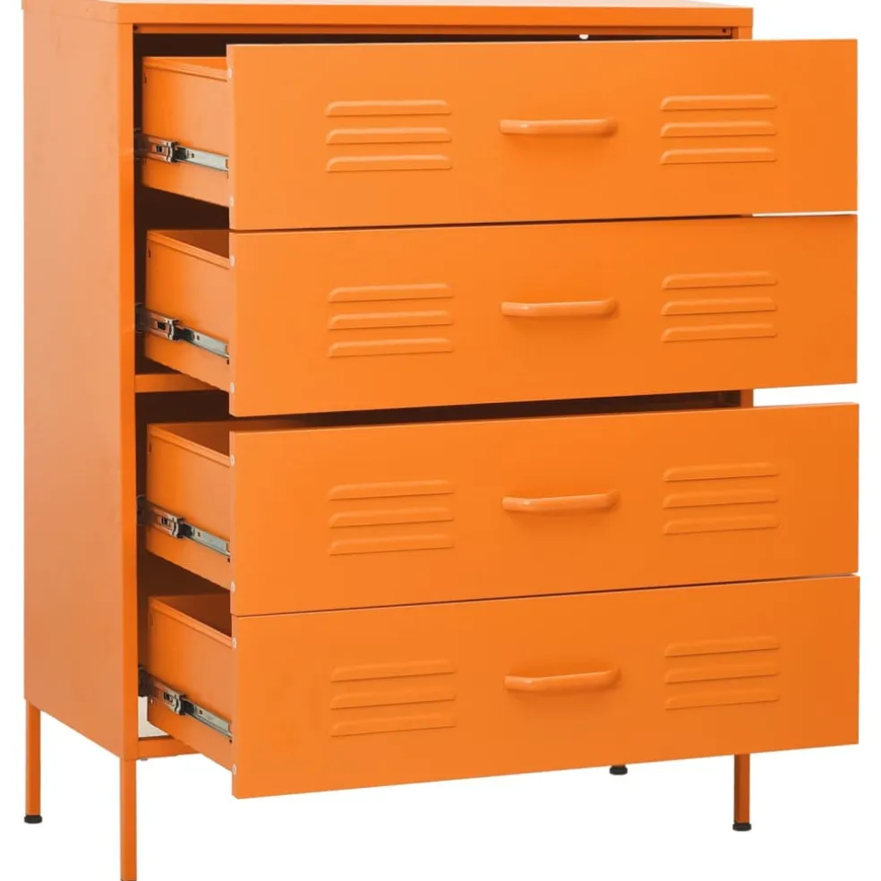 vidaXL Ladekast 80x35x101,5 cm staal oranje