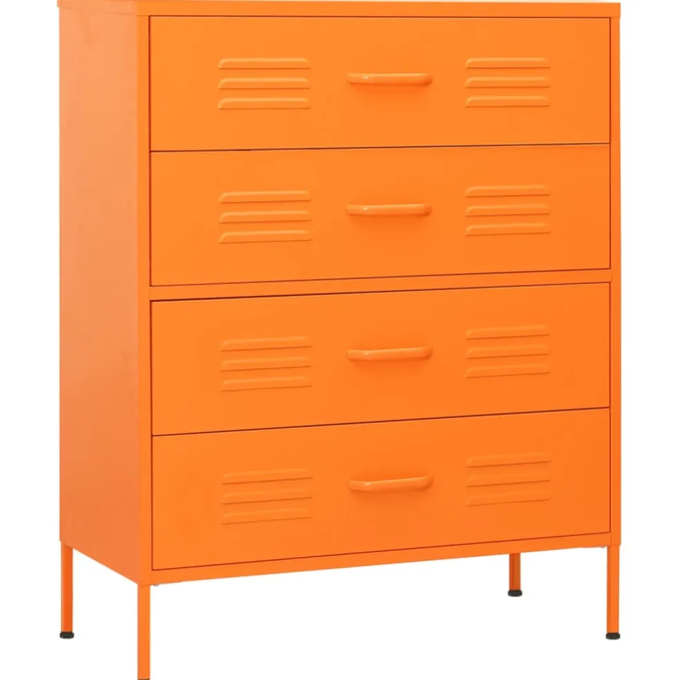 vidaXL Ladekast 80x35x101,5 cm staal oranje