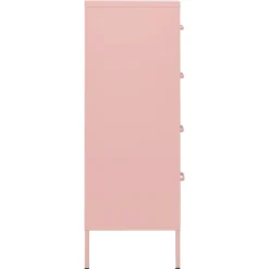 vidaXL Ladekast 80x35x101,5 cm staal roze