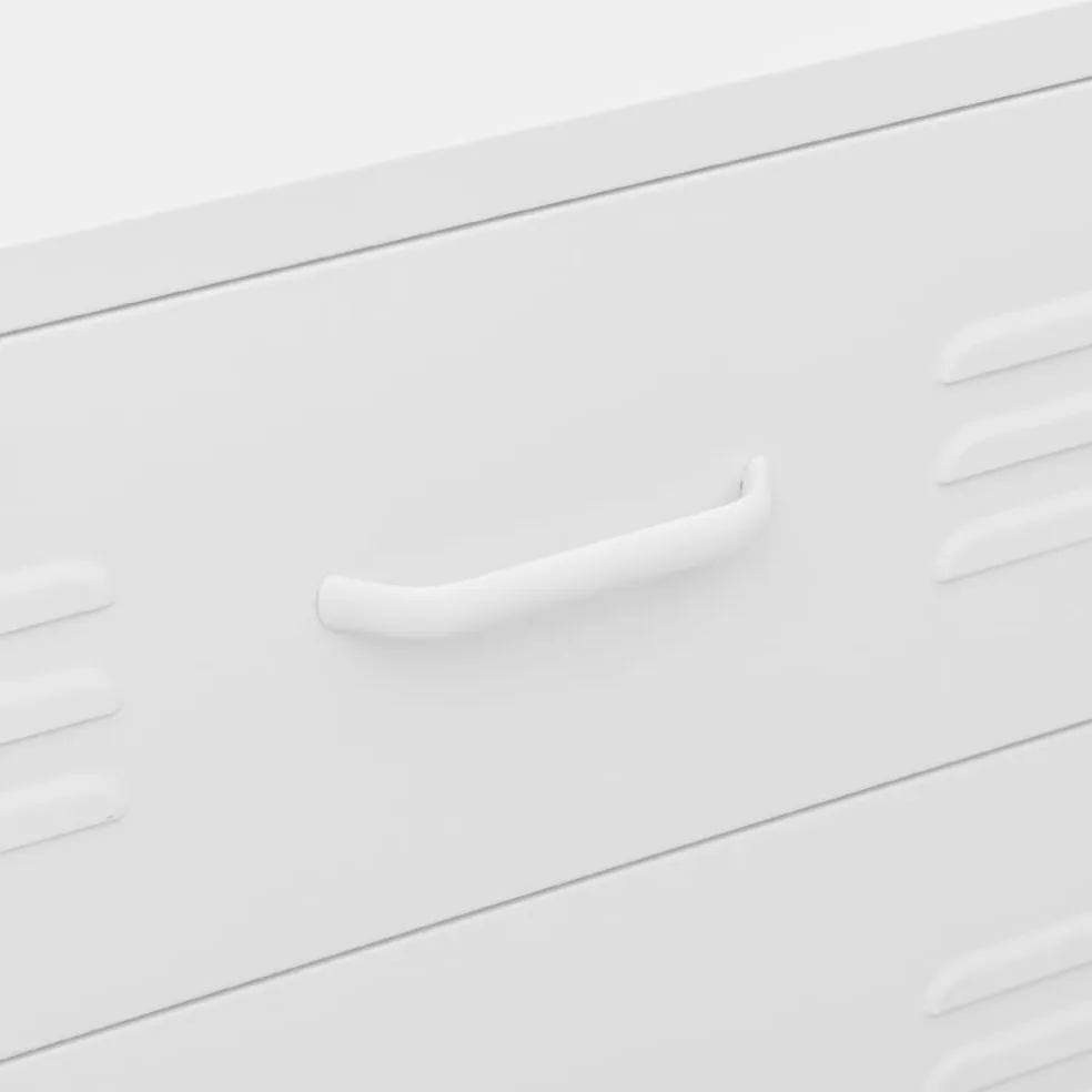 vidaXL Ladekast 80x35x101,5 cm staal wit