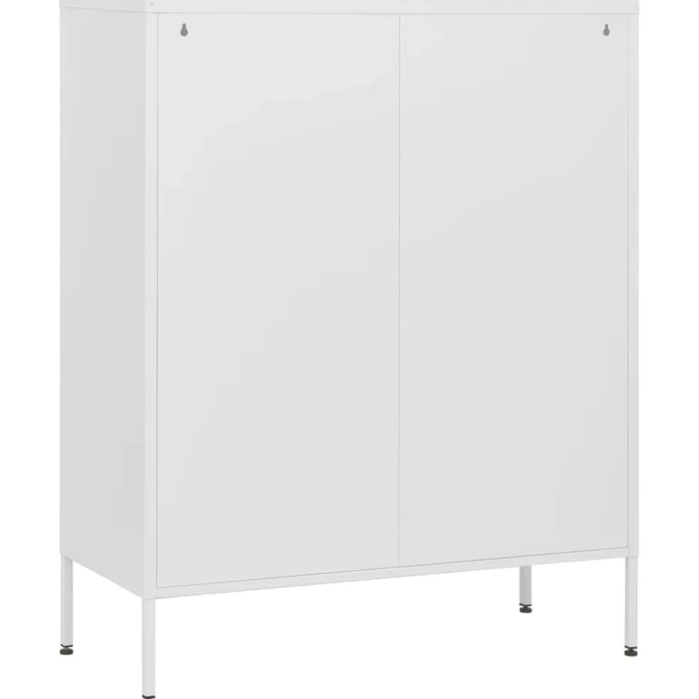 vidaXL Ladekast 80x35x101,5 cm staal wit