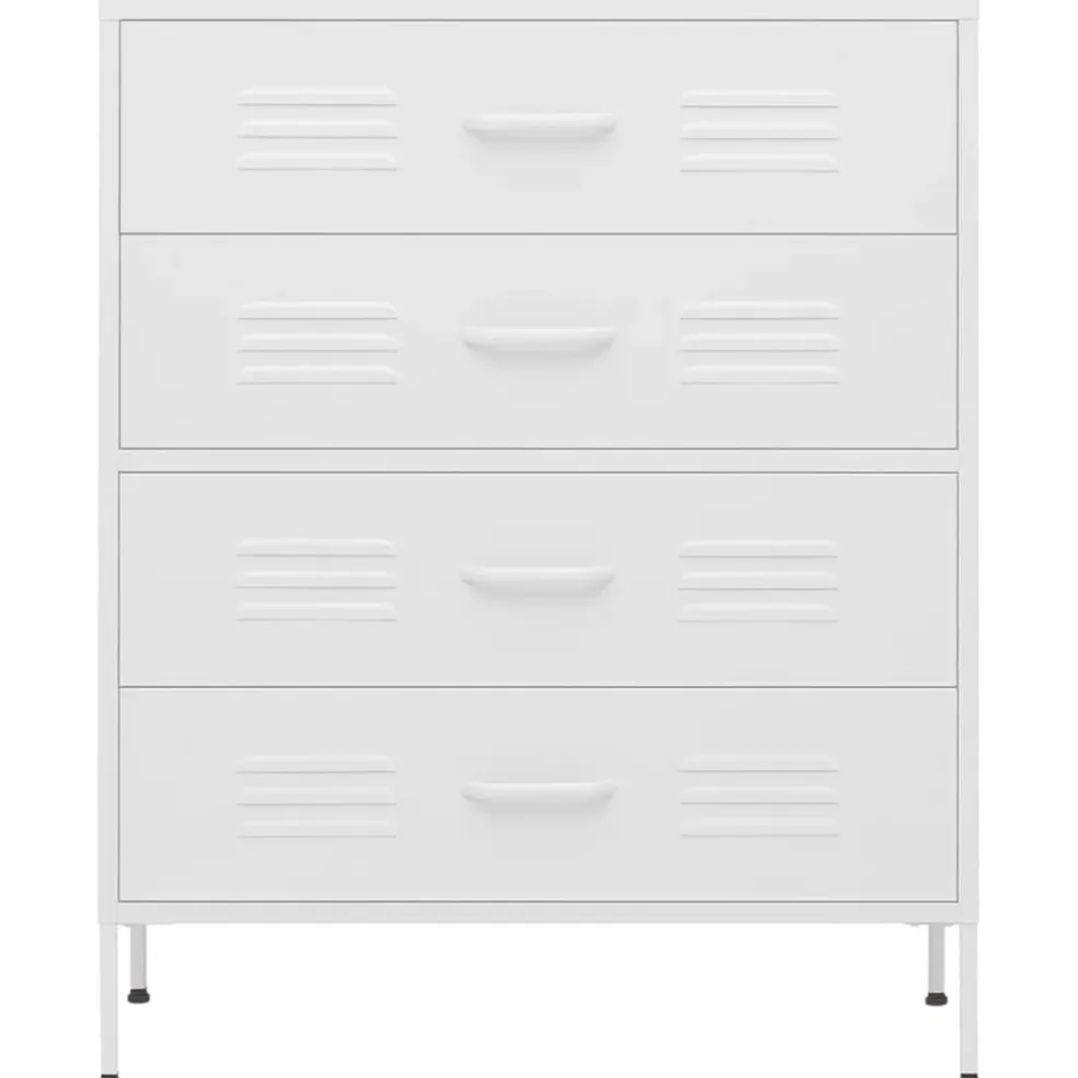 vidaXL Ladekast 80x35x101,5 cm staal wit