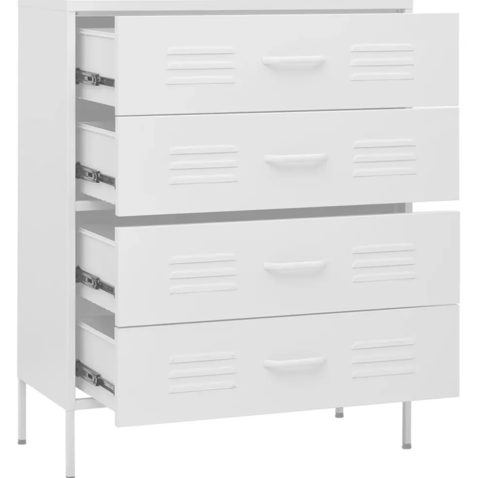 vidaXL Ladekast 80x35x101,5 cm staal wit