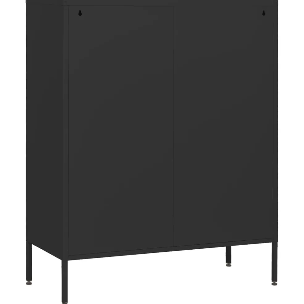 vidaXL Ladekast 80x35x101,5 cm staal zwart