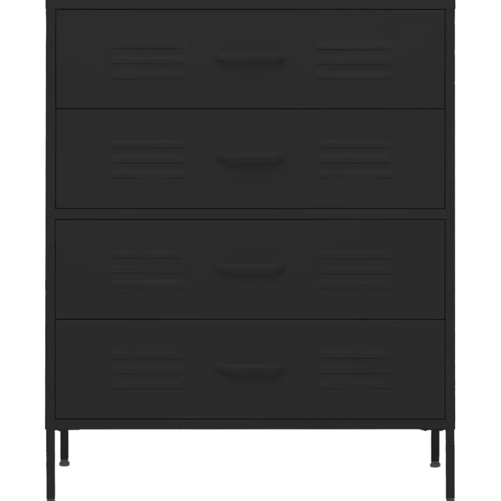vidaXL Ladekast 80x35x101,5 cm staal zwart