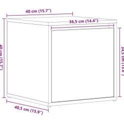 vidaXL Ladekast Zwart Eiken 40,5 x 40 x 40 cm Bewerkt hout