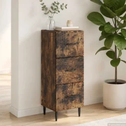 vidaXL Ladenkast Gerookt eiken 33 x 34,5 x 89,5 cm Bewerkt hout