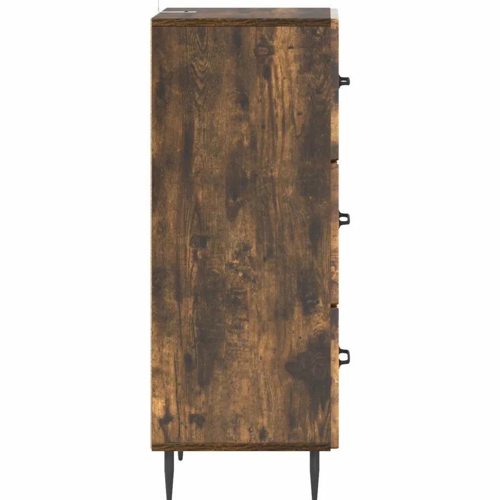 vidaXL Ladenkast Gerookt eiken 33 x 34,5 x 89,5 cm Bewerkt hout
