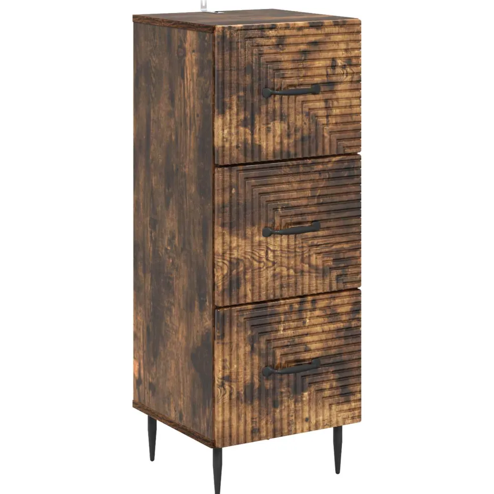 vidaXL Ladenkast Gerookt eiken 33 x 34,5 x 89,5 cm Bewerkt hout