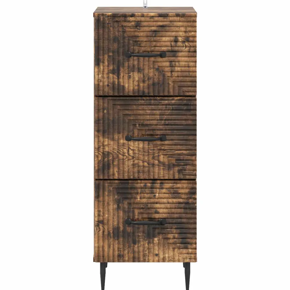 vidaXL Ladenkast Gerookt eiken 33 x 34,5 x 89,5 cm Bewerkt hout