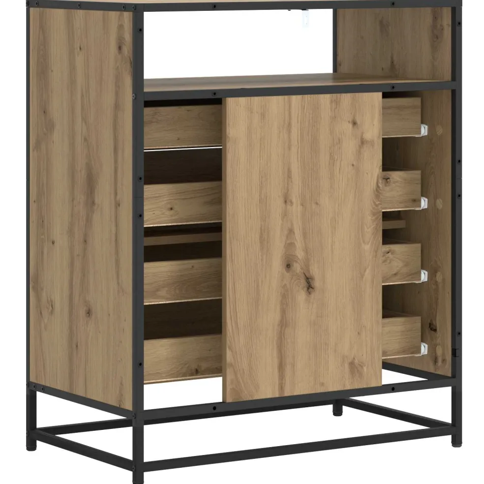 vidaXL Ladenkast 4-Lade Artisanaal eiken 70 x 41 x 83,5 cm