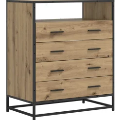 vidaXL Ladenkast 4-Lade Artisanaal eiken 70 x 41 x 83,5 cm