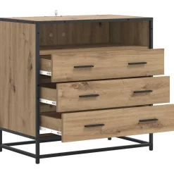 vidaXL Ladenkast 3-Lade Artisanaal eiken 70 x 41 x 70 cm Bewerkt hout
