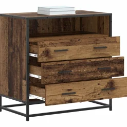 vidaXL Ladenkast 3-Lade Oud hout 70 x 41 x 70 cm Bewerkt hout