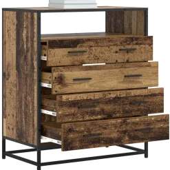 vidaXL Ladenkast 4-Lade Oud hout 70 x 41 x 83,5 cm Bewerkt hout