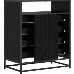 vidaXL Ladenkast 4-Lade Zwart eiken 70 x 41 x 83,5 cm Bewerkt hout
