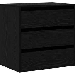 vidaXL Ladenkast 3-Lade Zwart 61 x 41 x 58 cm Bewerkt hout
