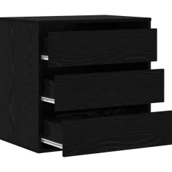 vidaXL Ladenkast 3-Lade Zwart 61 x 41 x 58 cm Bewerkt hout