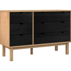 vidaXL Ladenkast OTTA Zwart 111 x 43 x 73,5 cm Massief grenenhout