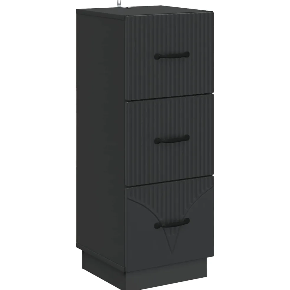 vidaXL Ladenkast 33 x 34,5 x 87 cm Bewerkt hout Zwart