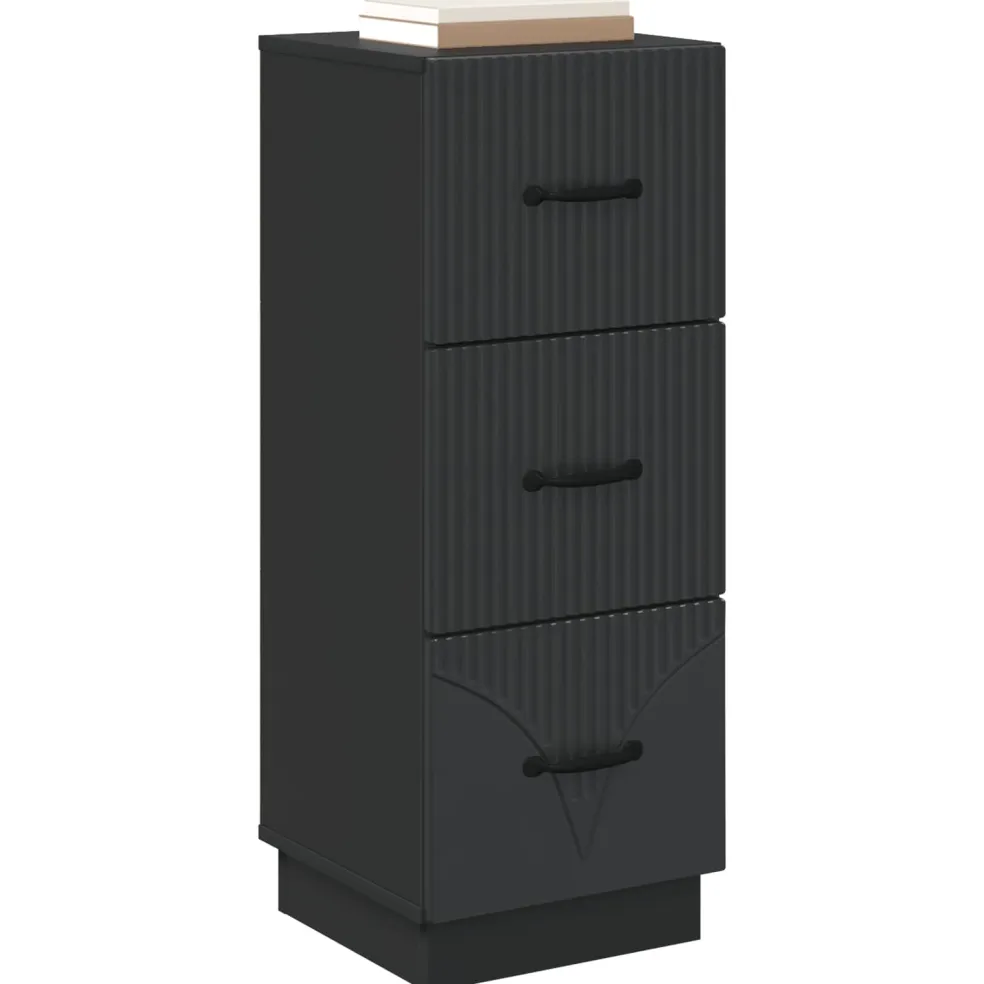 vidaXL Ladenkast 33 x 34,5 x 87 cm Bewerkt hout Zwart