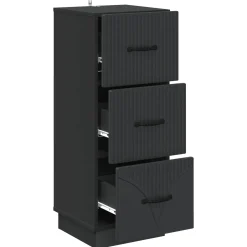 vidaXL Ladenkast 33 x 34,5 x 87 cm Bewerkt hout Zwart