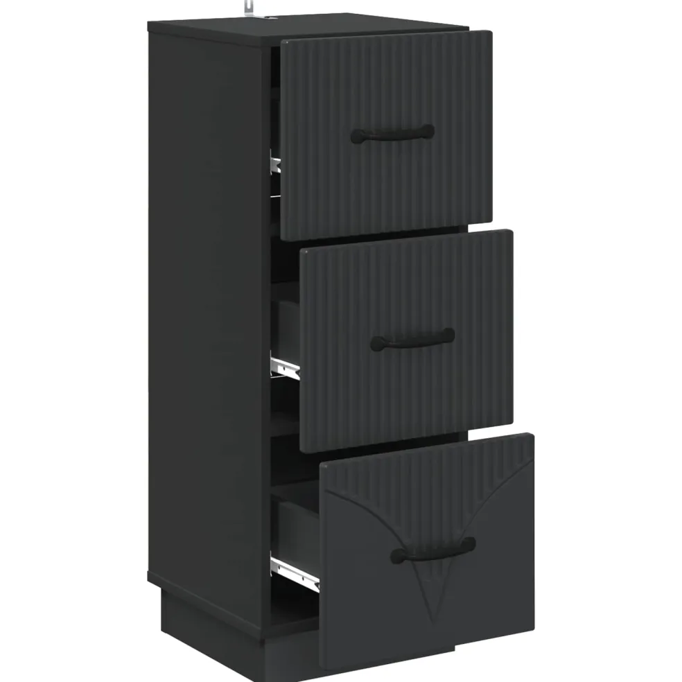 vidaXL Ladenkast 33 x 34,5 x 87 cm Bewerkt hout Zwart