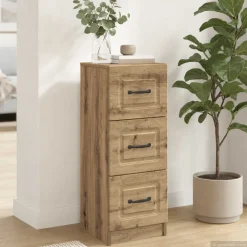 vidaXL Ladenkast 33 x 34,5 x 87 cm Bewerkt hout Artisanaal eiken
