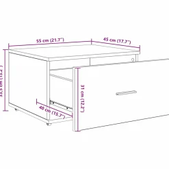 vidaXL Ladenkast 55 x 45 x 31 cm Grijs Sonoma