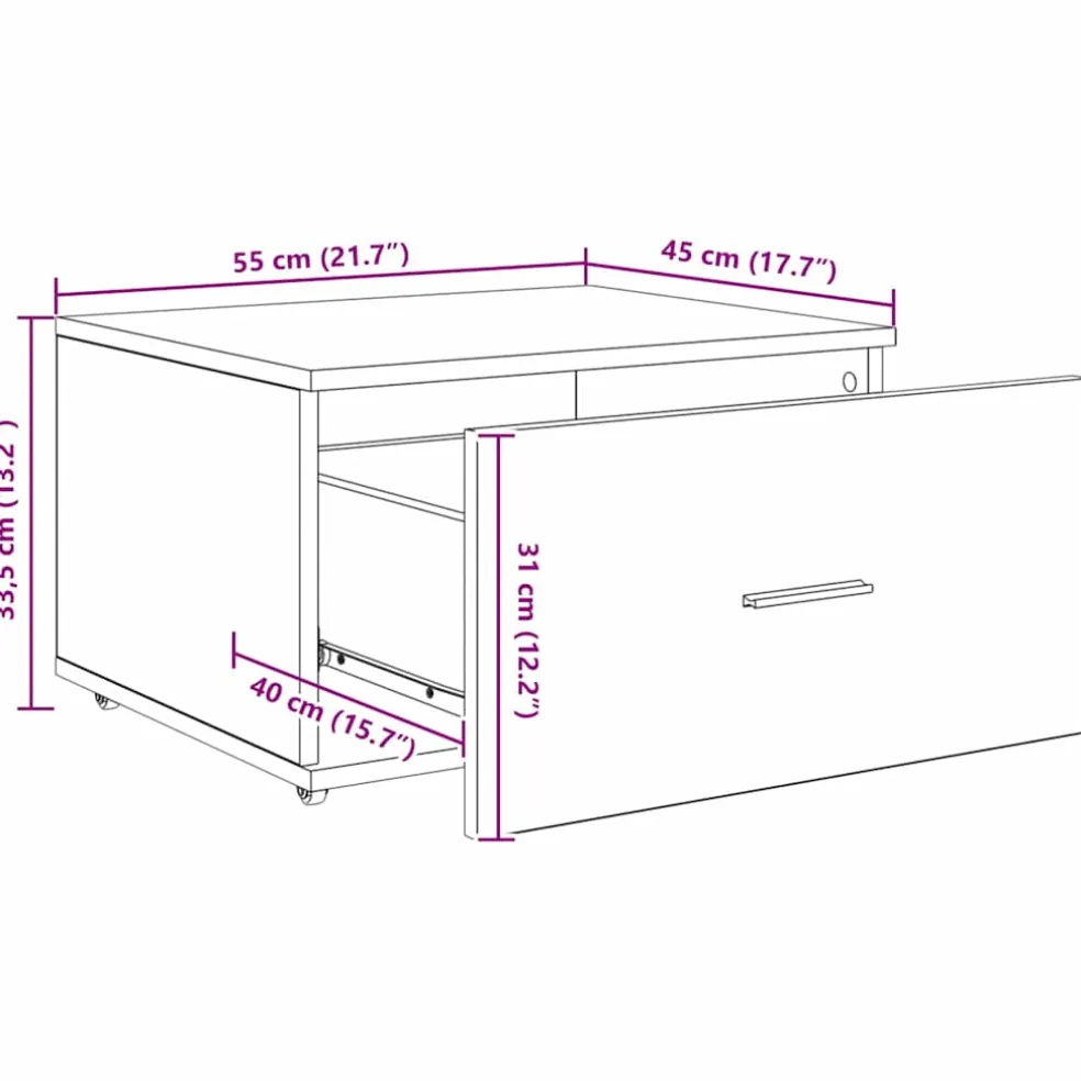 vidaXL Ladenkast 55 x 45 x 31 cm Oudhout