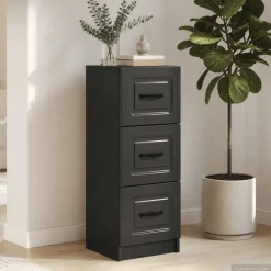 vidaXL Ladenkast Zwart 33 x 34,5 x 87 cm Bewerkt hout