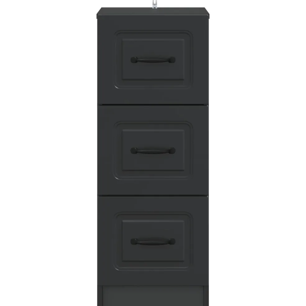 vidaXL Ladenkast Zwart 33 x 34,5 x 87 cm Bewerkt hout