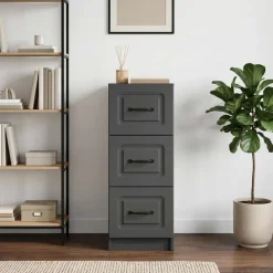 vidaXL Ladenkast Zwart 33 x 34,5 x 87 cm Bewerkt hout