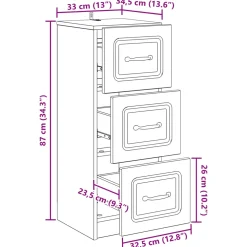 vidaXL Ladenkast Zwart 33 x 34,5 x 87 cm Bewerkt hout