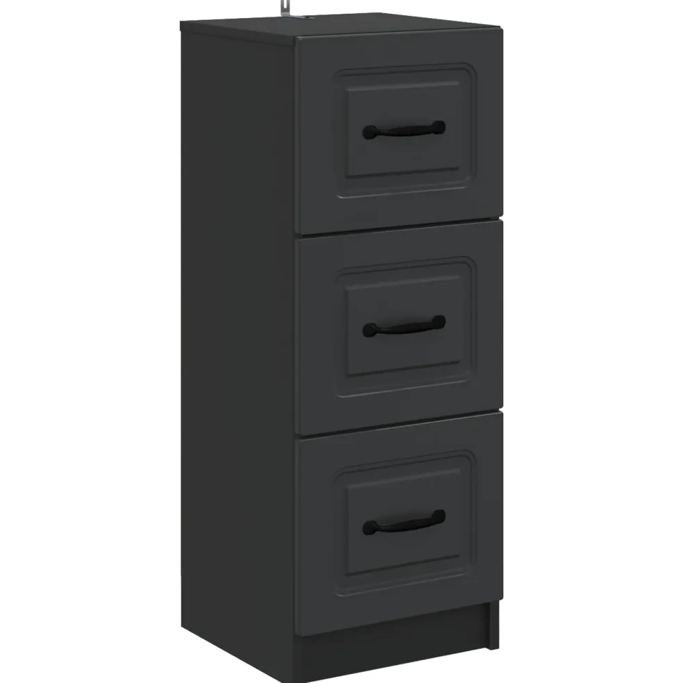 vidaXL Ladenkast Zwart 33 x 34,5 x 87 cm Bewerkt hout