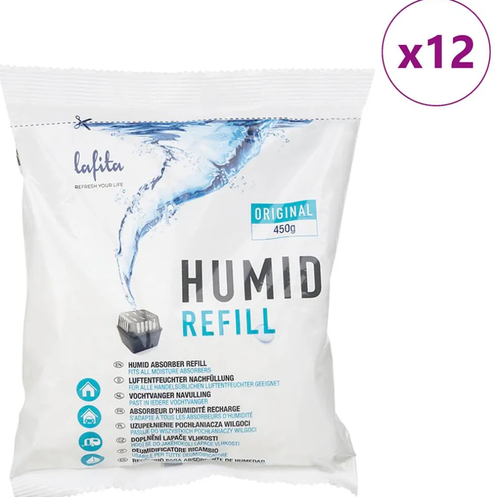 vidaXL Lafita Navullingen voor luchtontvochtiger 12 st 450 g