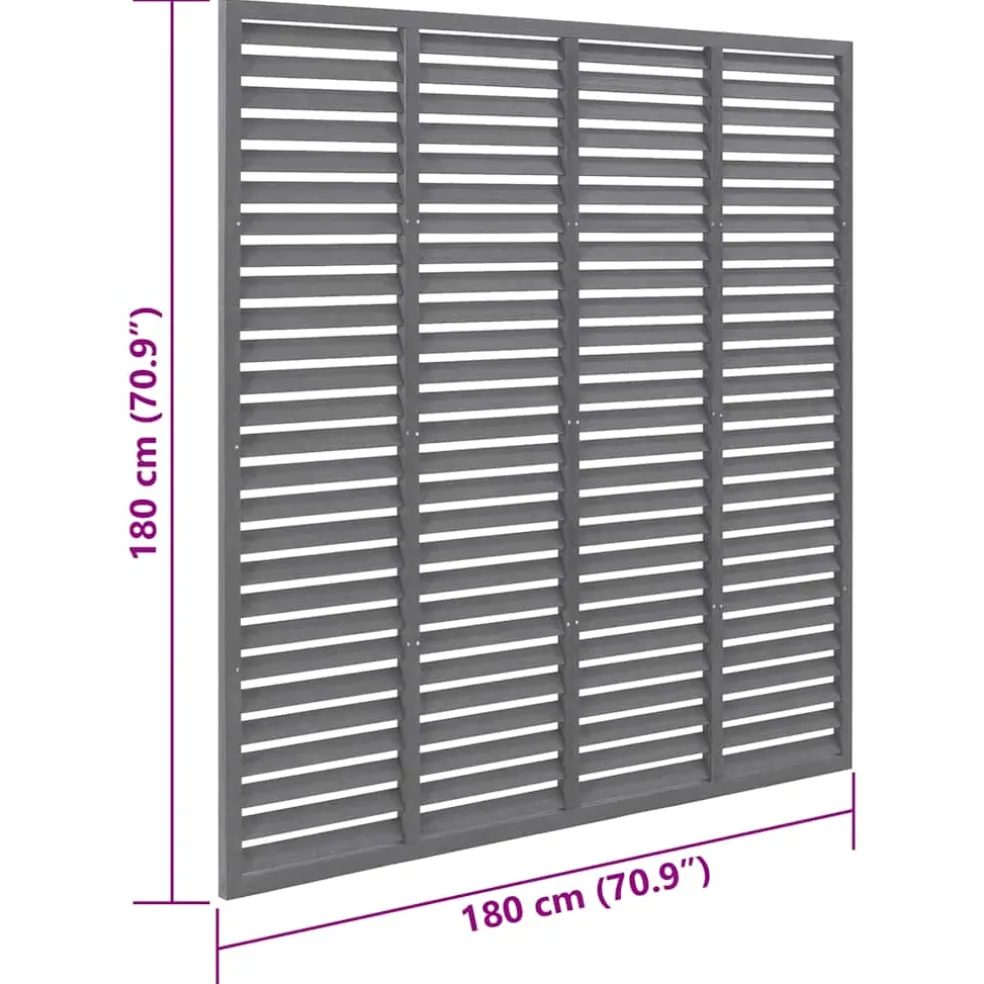 vidaXL Lamellenhek 180x180 cm HKC grijs