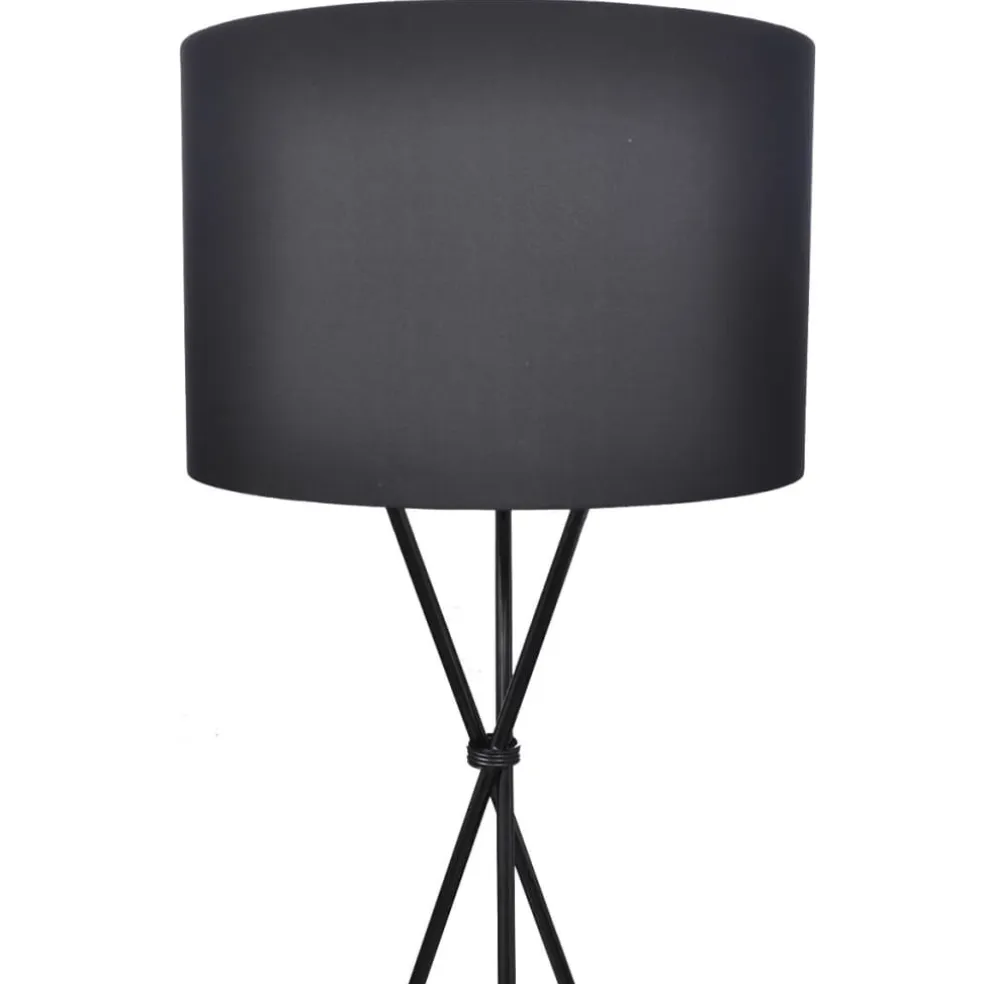 vidaXL Lampenkap voor vloerlamp met hoge standaard zwart